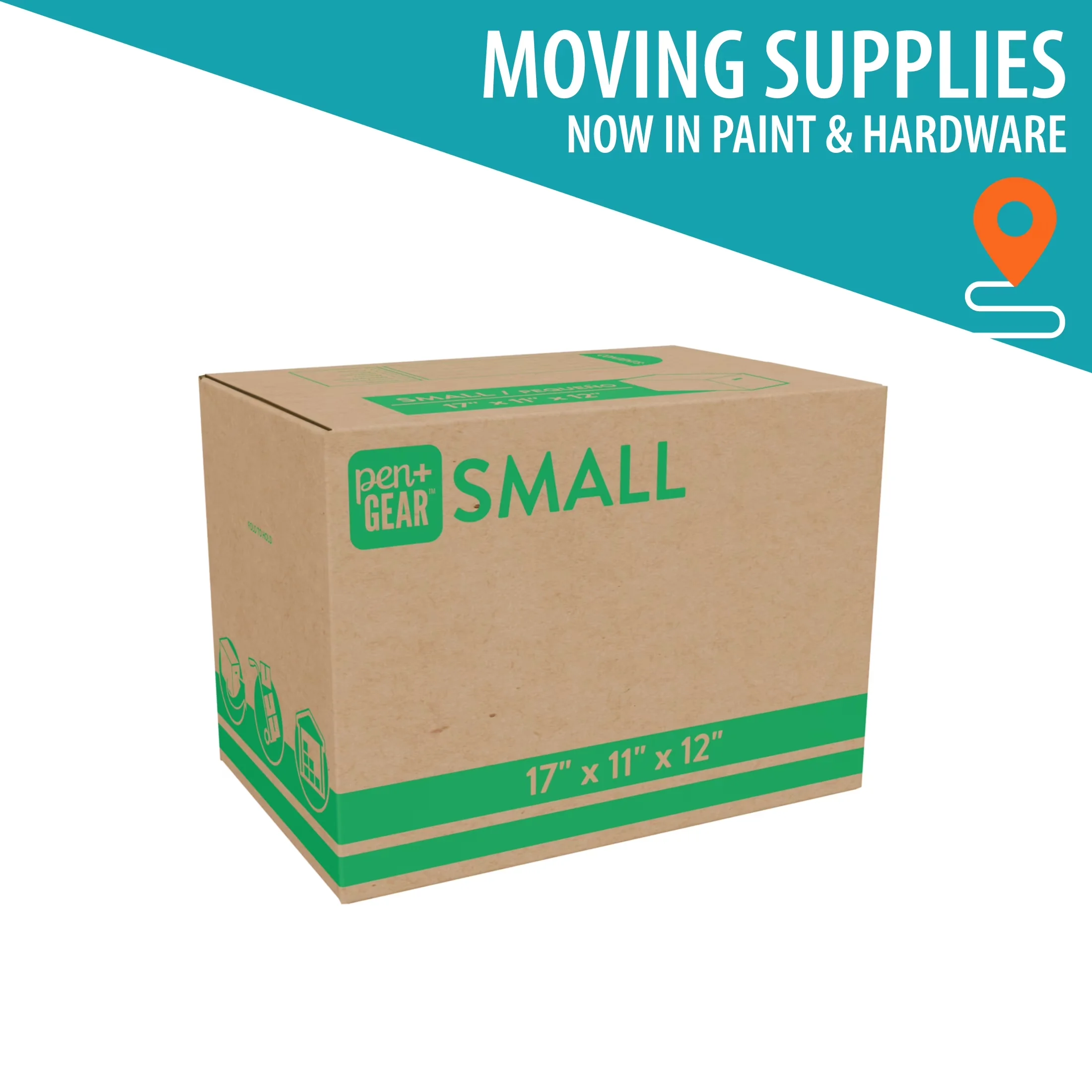 Moving Quality with Small Boxes, Standard kraft brown color, 17 in. L x 11 in. W x 12 in. H - Kraft Model 93591D