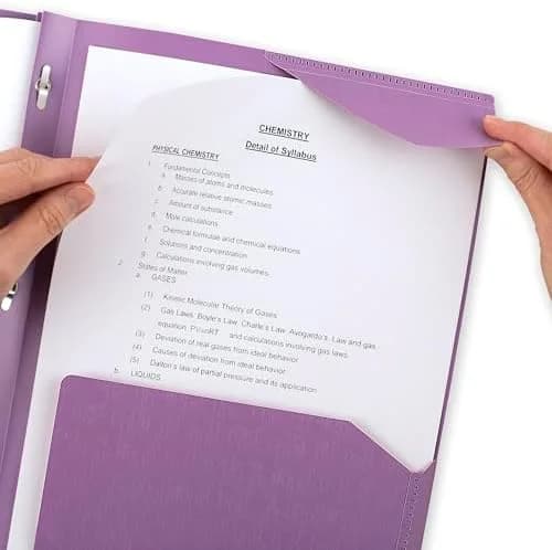 Durable Plastic 2-Pocket Folder with Prong Fasteners, Letter Size, Amethyst Purple