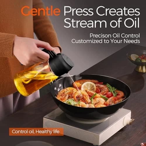 16oz Glass Oil Sprayer and Dispenser – 2-in-1 Pour & Spray for Cooking