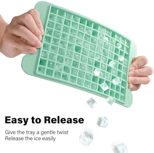 Mini Nugget Ice Cube Tray Set with Storage Bin – 117 Small Cubes, Easy Release