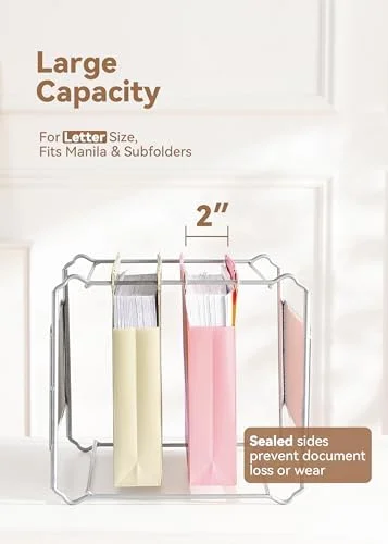 Extra Capacity Hanging File Folders, 2-Inch Expanding Pocket, Heavy Duty, Letter Size, 12 Pack