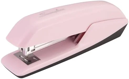 Blush Pink Desktop Stapler with 20-Sheet Stapling Capacity for Everyday Office and Home Use